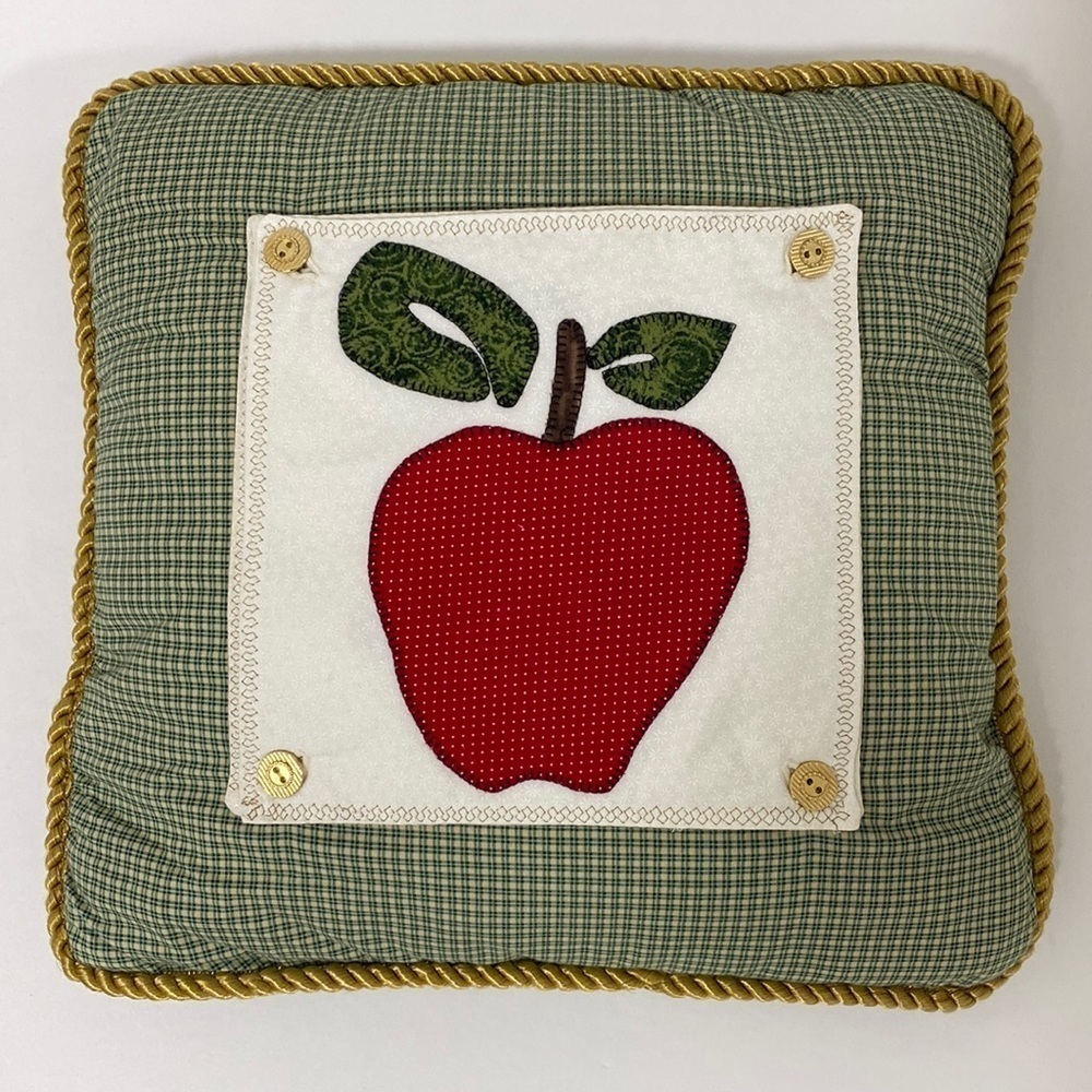 Vintage Handmade Pillow with Changing Felt Quilt Blocks Cottagcore Grannycore